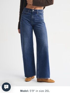 Abercrombie High-Rise Wide Leg Jeans - Blue - Size 26R
